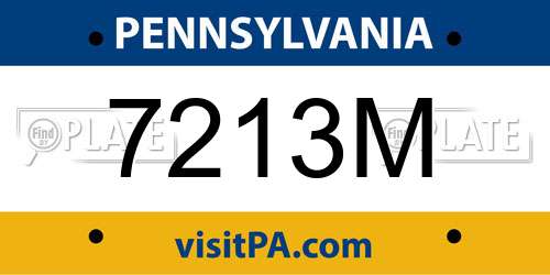 7213M Pennsylvania License Plate
