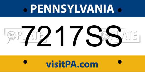 7217SS Pennsylvania License Plate
