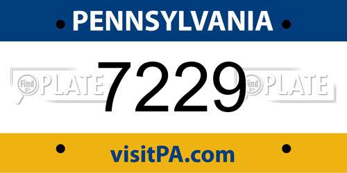 7229 Pennsylvania License Plate