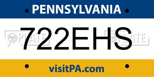722EHS Pennsylvania License Plate