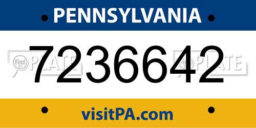 7236642 Pennsylvania License Plate