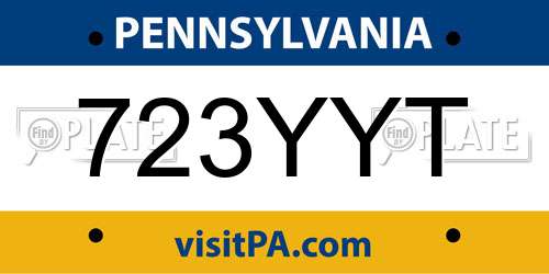 723YYT Pennsylvania License Plate