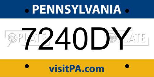7240DY Pennsylvania License Plate