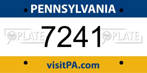 7241 Pennsylvania License Plate