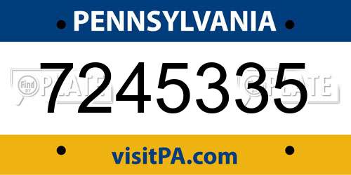 7245335 Pennsylvania License Plate