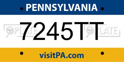 7245TT Pennsylvania License Plate