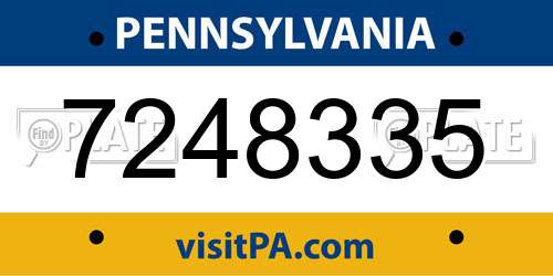 7248335 Pennsylvania License Plate