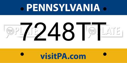 7248TT Pennsylvania License Plate