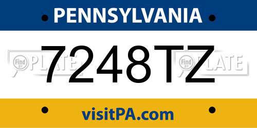 7248TZ Pennsylvania License Plate