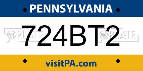 724BT2 Pennsylvania License Plate