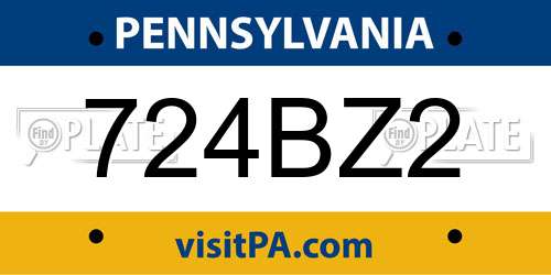 724BZ2 Pennsylvania License Plate