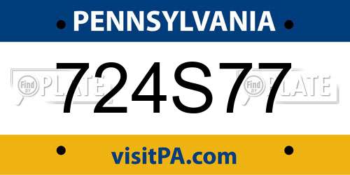 724S77 Pennsylvania License Plate