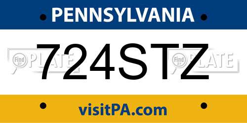 724STZ Pennsylvania License Plate