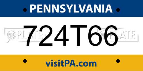 724T66 Pennsylvania License Plate