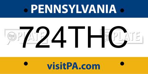 724THC Pennsylvania License Plate