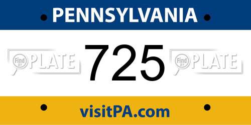 725 Pennsylvania License Plate