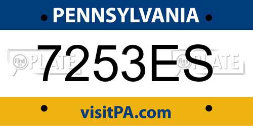 7253ES Pennsylvania License Plate