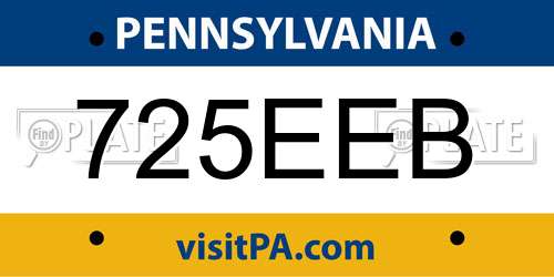 725EEB Pennsylvania License Plate