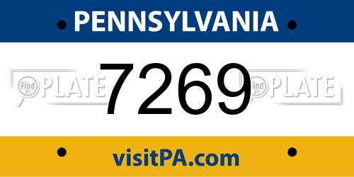 7269 Pennsylvania License Plate