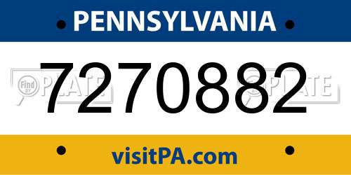 7270882 Pennsylvania License Plate