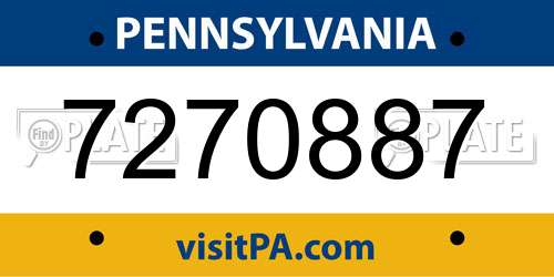 7270887 Pennsylvania License Plate