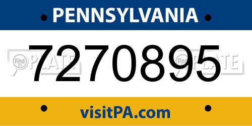 7270895 Pennsylvania License Plate