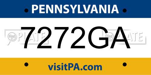7272GA Pennsylvania License Plate