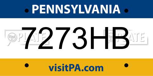 7273HB Pennsylvania License Plate