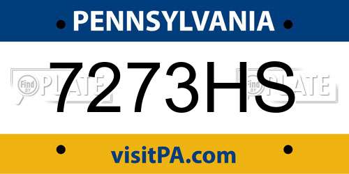 7273HS Pennsylvania License Plate