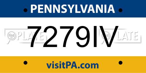 7279IV Pennsylvania License Plate