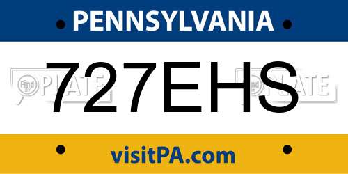 727EHS Pennsylvania License Plate
