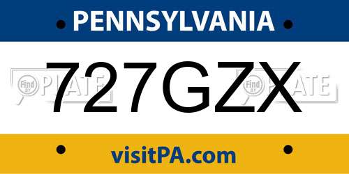 727GZX Pennsylvania License Plate