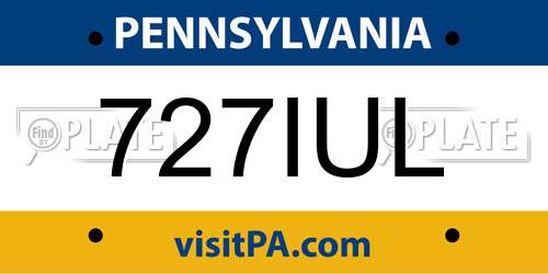 727IUL Pennsylvania License Plate