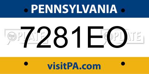 7281EO Pennsylvania License Plate