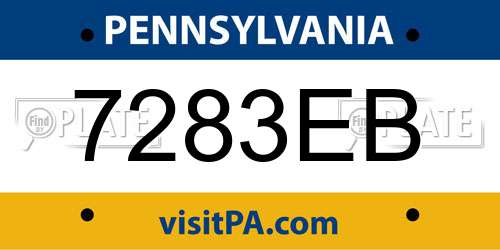 7283EB Pennsylvania License Plate