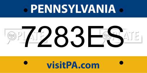 7283ES Pennsylvania License Plate