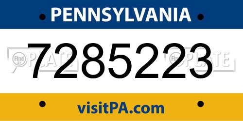 7285223 Pennsylvania License Plate