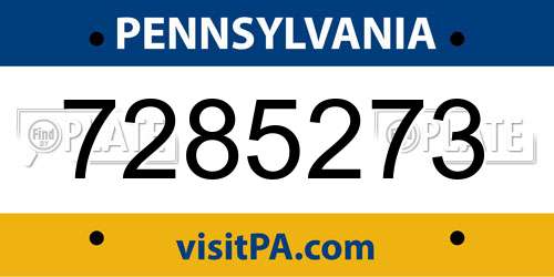7285273 Pennsylvania License Plate