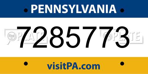 7285773 Pennsylvania License Plate