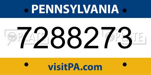 7288273 Pennsylvania License Plate