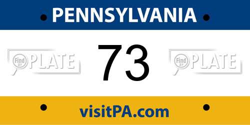 73 Pennsylvania License Plate