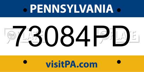 73084PD Pennsylvania License Plate