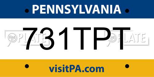 731TPT Pennsylvania License Plate