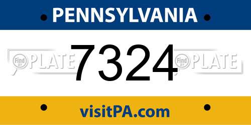 7324 Pennsylvania License Plate