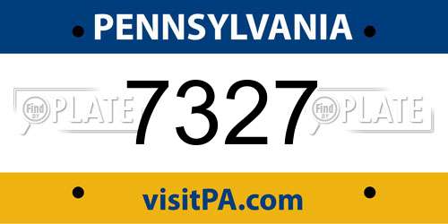 7327 Pennsylvania License Plate