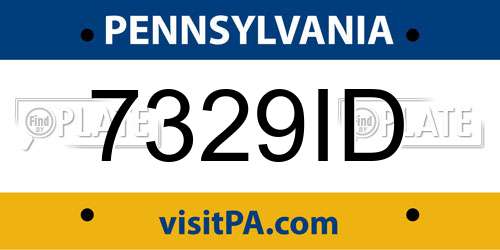 7329ID Pennsylvania License Plate