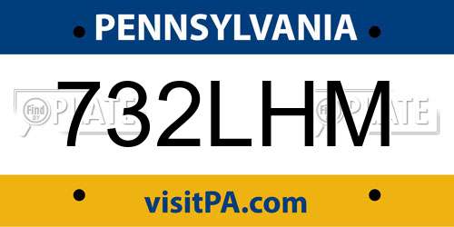 732LHM Pennsylvania License Plate