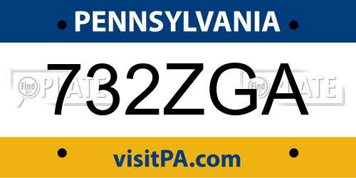 732ZGA Pennsylvania License Plate