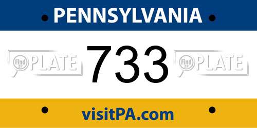 733 Pennsylvania License Plate