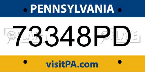 73348PD Pennsylvania License Plate